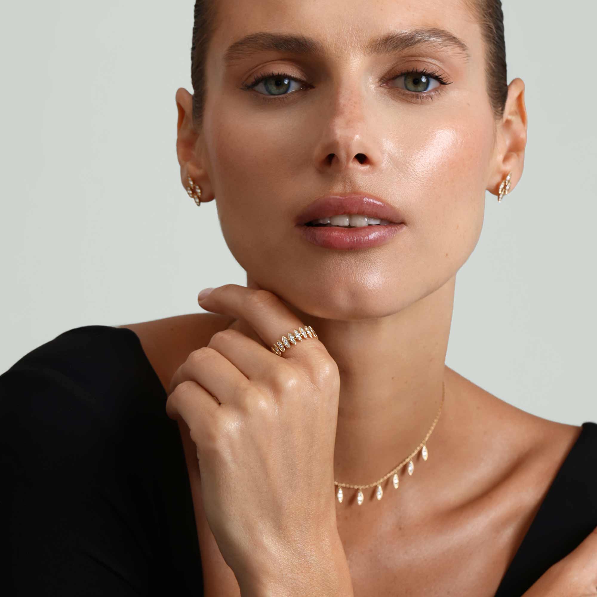 Barq Marquise Yellow Gold Diamond Small Ring