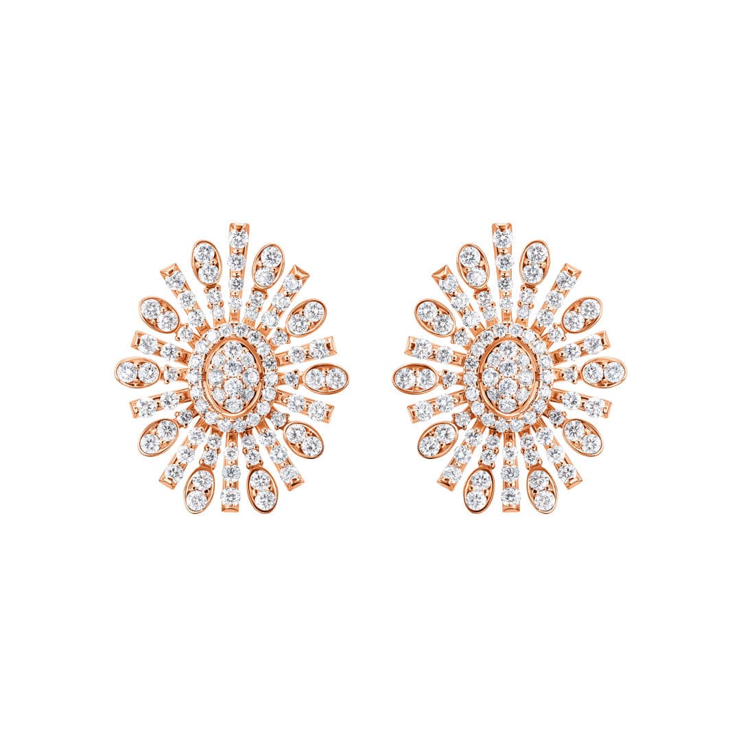 Barq Oval Rose Gold Diamond Earring - Samra Jewellery - Diamond Jewellery - BARQ
