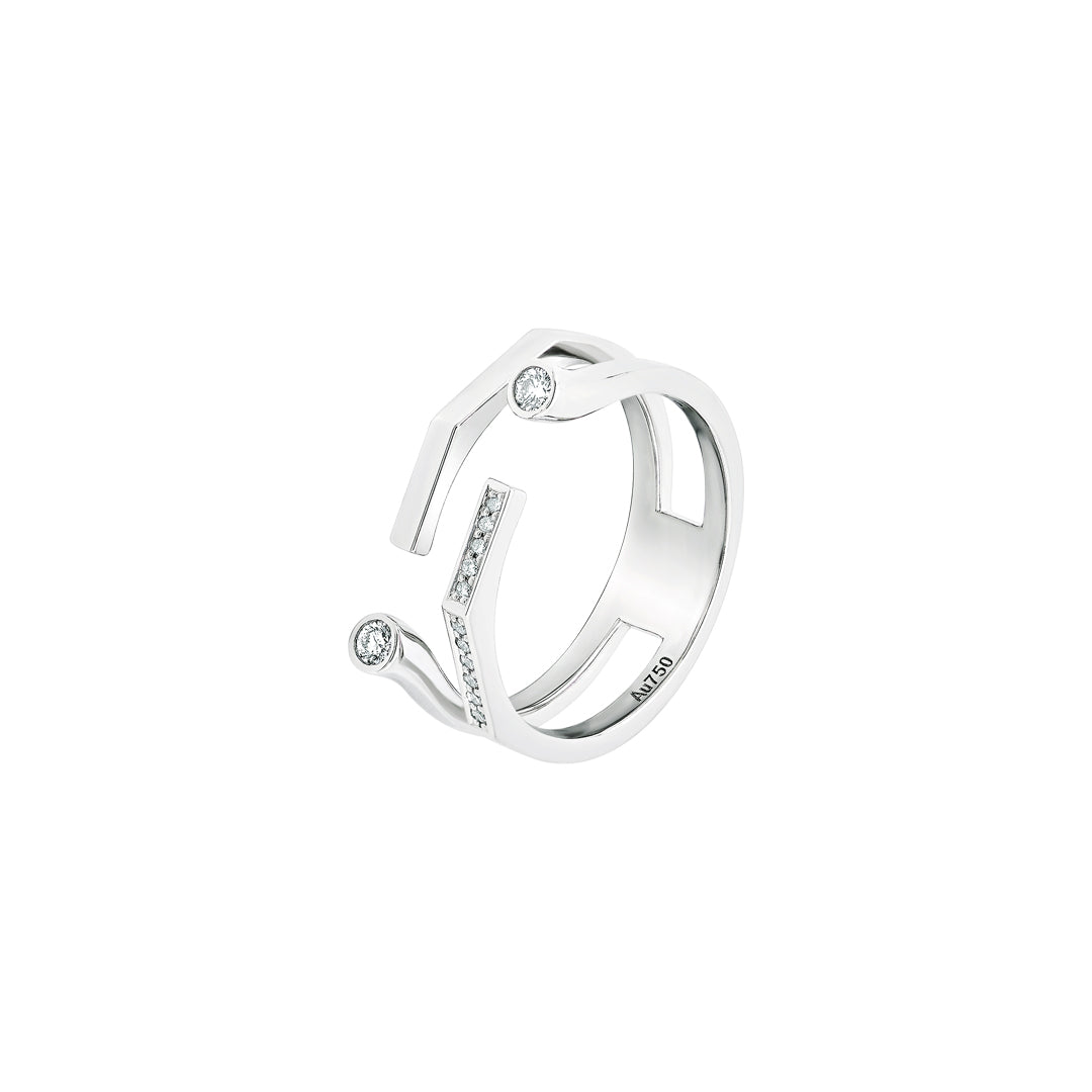 Barq White Gold Diamond Ring - Samra Jewellery - Diamond Jewellery - BARQ