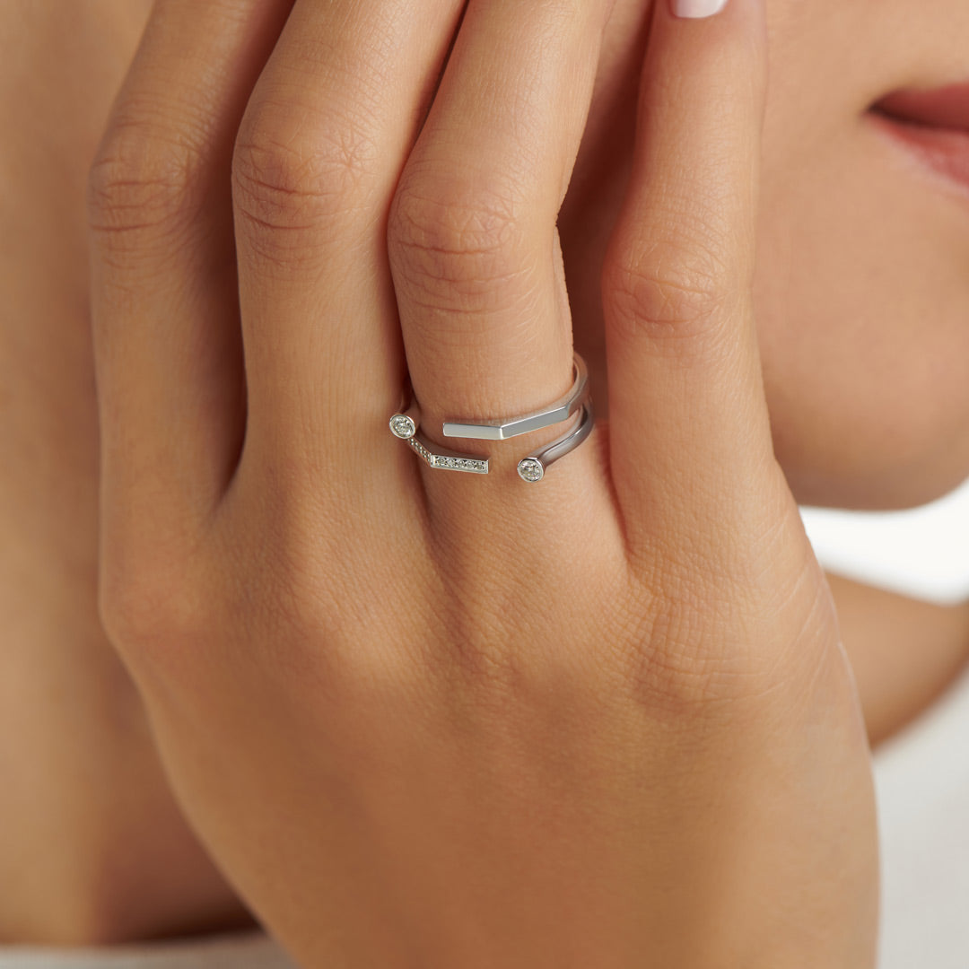 Barq White Gold Diamond Ring - Samra Jewellery - Diamond Jewellery - BARQ