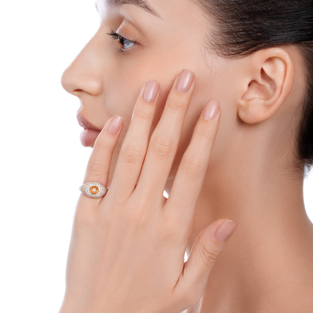 Bint Al Matar Rose Gold Diamond Pinky Ring - Samra Jewellery - Diamond Jewellery - BINT AL MATAR