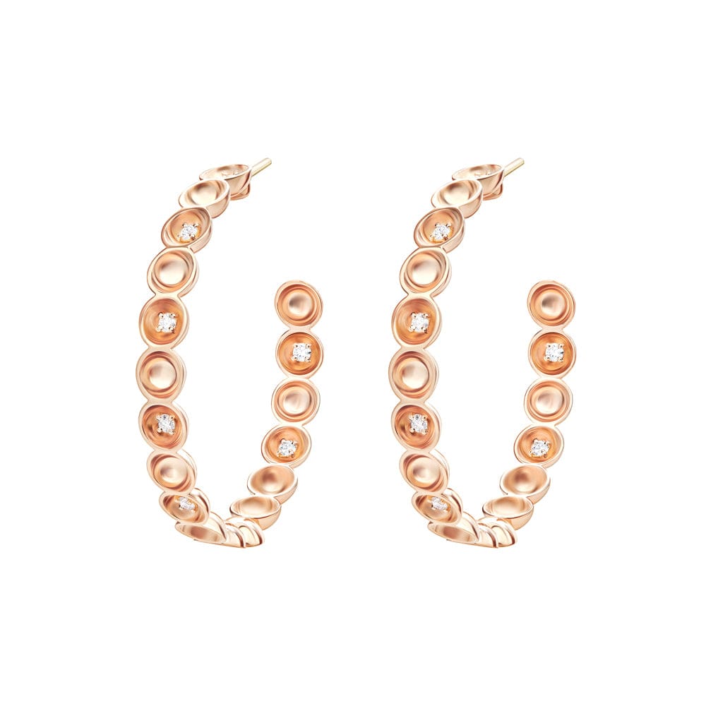 Bint Al Matar Rose Gold Large Hoop Earring - Samra Jewellery - Diamond Jewellery - BINT AL MATAR