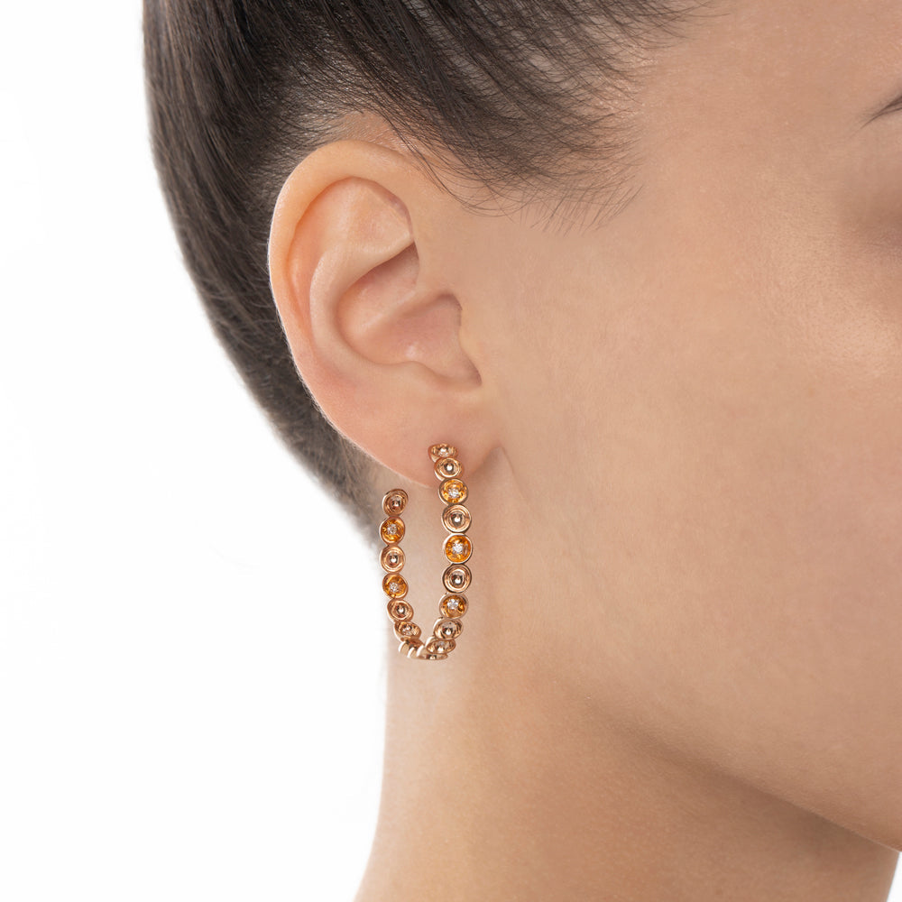 Bint Al Matar Rose Gold Large Hoop Earring - Samra Jewellery - Diamond Jewellery - BINT AL MATAR