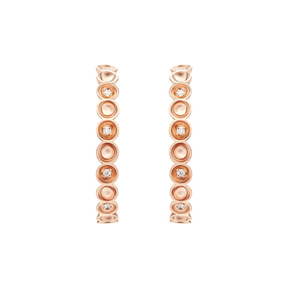 Bint Al Matar Rose Gold Large Hoop Earring - Samra Jewellery - Diamond Jewellery - BINT AL MATAR
