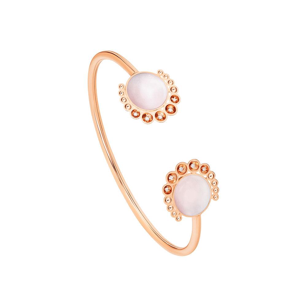 Bint Al Matar Rose Gold Mother Of Pearl Bangle - Samra Jewellery - Diamond Jewellery - BINT AL MATAR