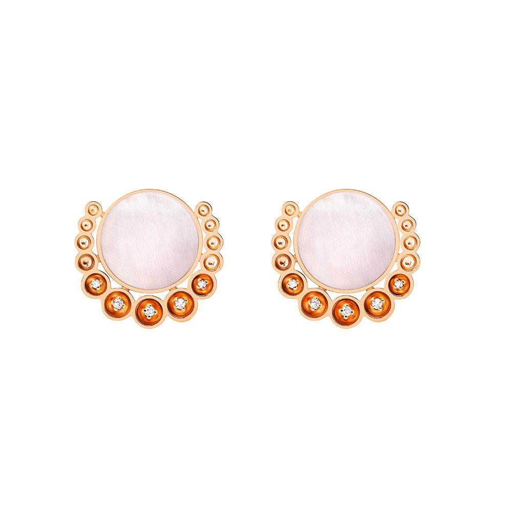 Bint Al Matar Rose Gold Mother Of Pearl Earrings - Samra Jewellery - Diamond Jewellery - BINT AL MATAR