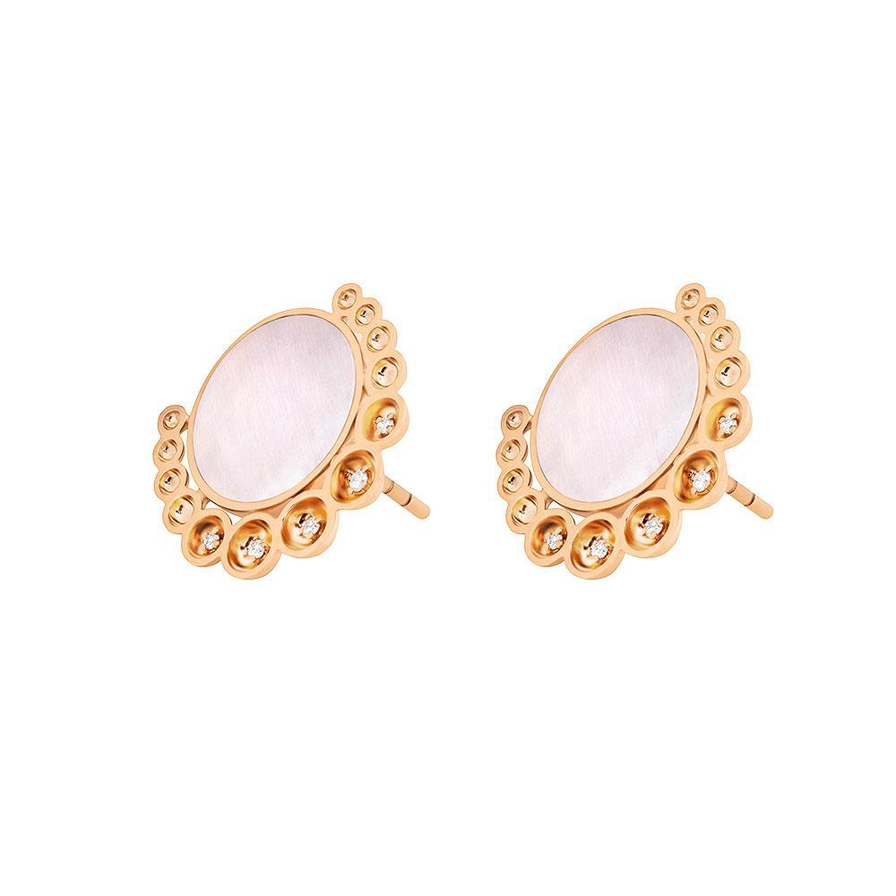 Bint Al Matar Rose Gold Mother Of Pearl Earrings - Samra Jewellery - Diamond Jewellery - BINT AL MATAR