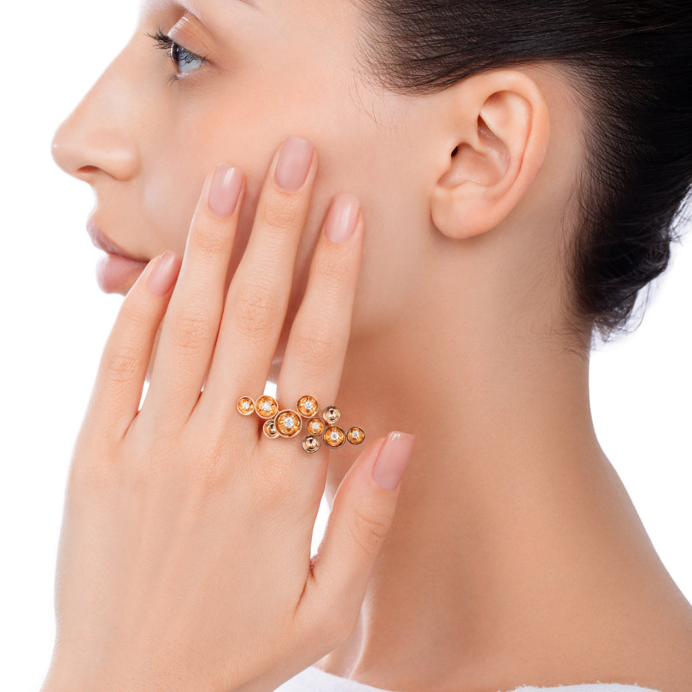 Bint Al Matar Rose Gold Multi Ring - Samra Jewellery - Diamond Jewellery - BINT AL MATAR