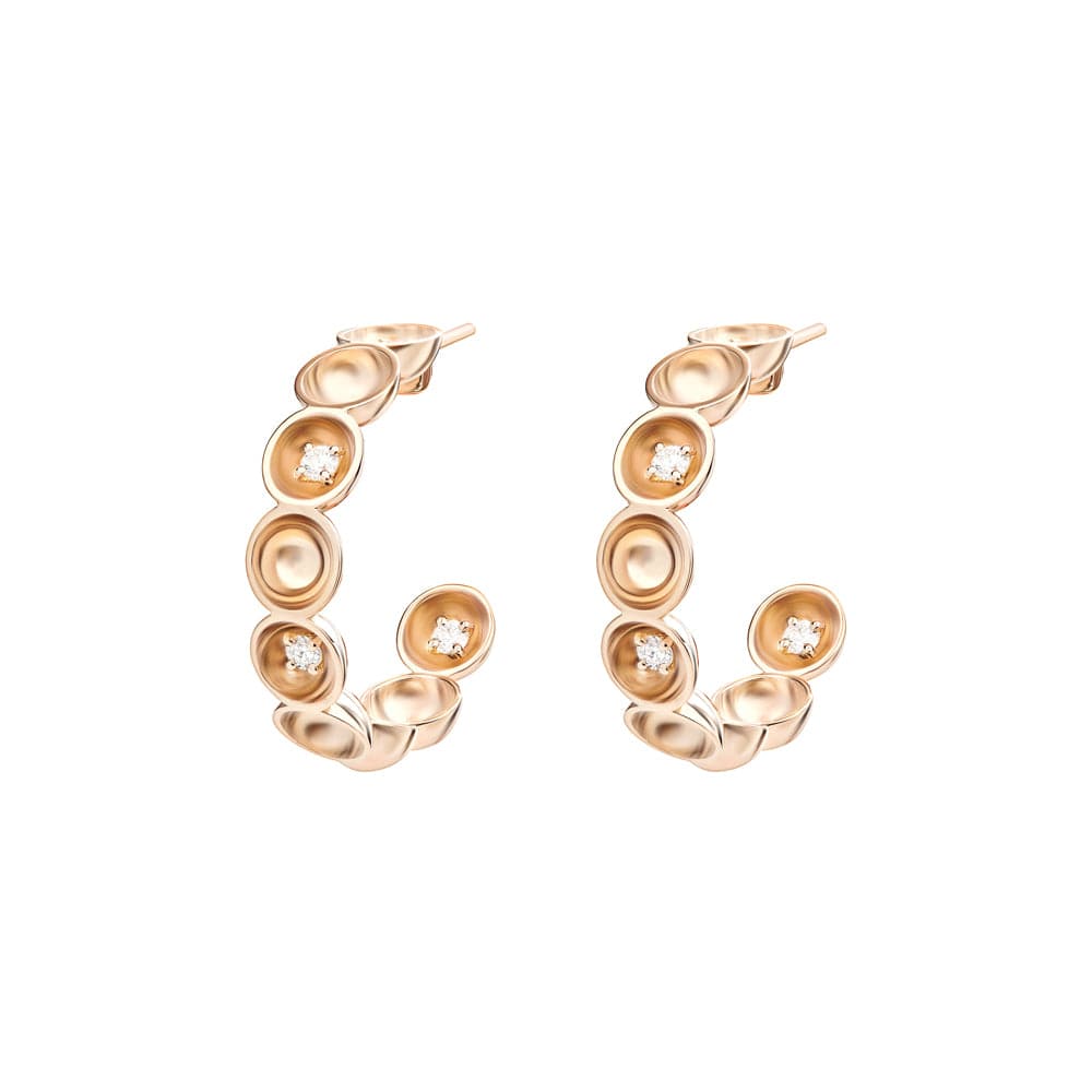 Bint Al Matar Rose Gold Small Hoop Earring - Samra Jewellery - Diamond Jewellery - BINT AL MATAR