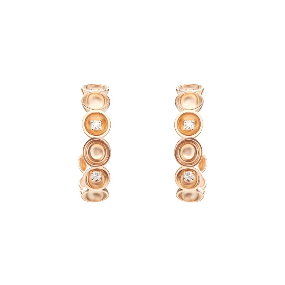 Bint Al Matar Rose Gold Small Hoop Earring - Samra Jewellery - Diamond Jewellery - BINT AL MATAR