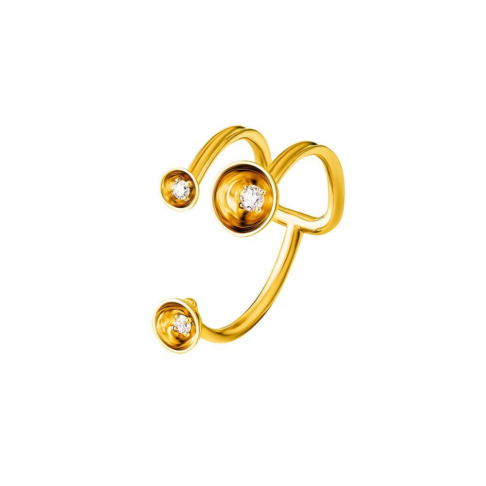 Bint Al Matar Yellow Gold Between Finger Ring - Samra Jewellery - Diamond Jewellery - BINT AL MATAR