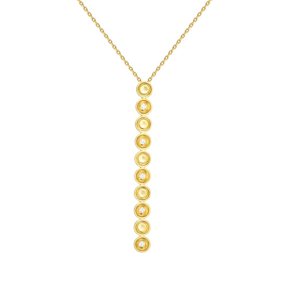 Bint Al Matar Yellow Gold Dangling Necklace - Samra Jewellery - Diamond Jewellery - BINT AL MATAR