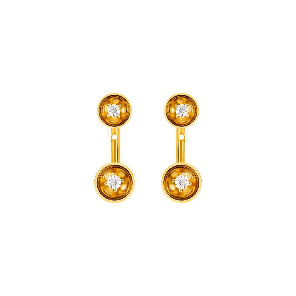 Bint Al Matar Yellow Gold Ear Jacket - Samra Jewellery - Diamond Jewellery - BINT AL MATAR
