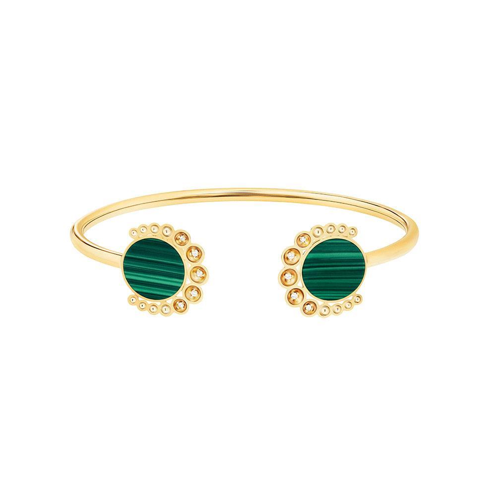 Bint Al Matar Yellow Gold Malachite Bangle - Samra Jewellery - Diamond Jewellery - BINT AL MATAR