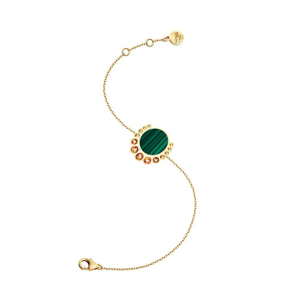 Bint Al Matar Yellow Gold Malachite Bracelet - Samra Jewellery - Diamond Jewellery - BINT AL MATAR