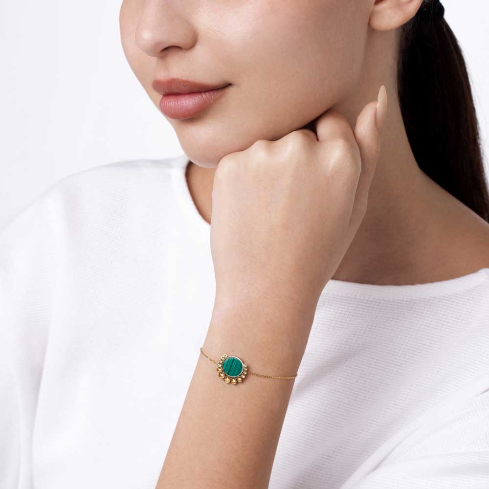 Bint Al Matar Yellow Gold Malachite Bracelet - Samra Jewellery - Diamond Jewellery - BINT AL MATAR