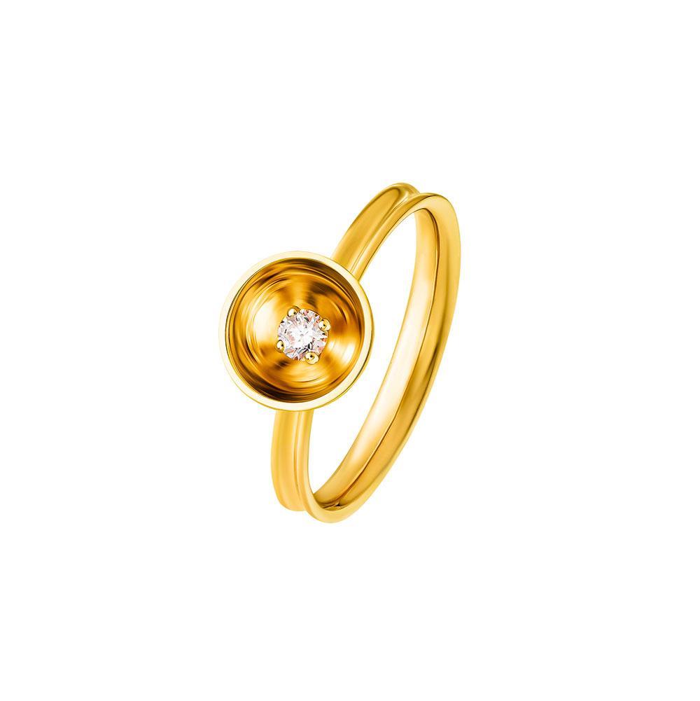 Bint Al Matar Yellow Gold Single Ring - Samra Jewellery - Diamond Jewellery - BINT AL MATAR