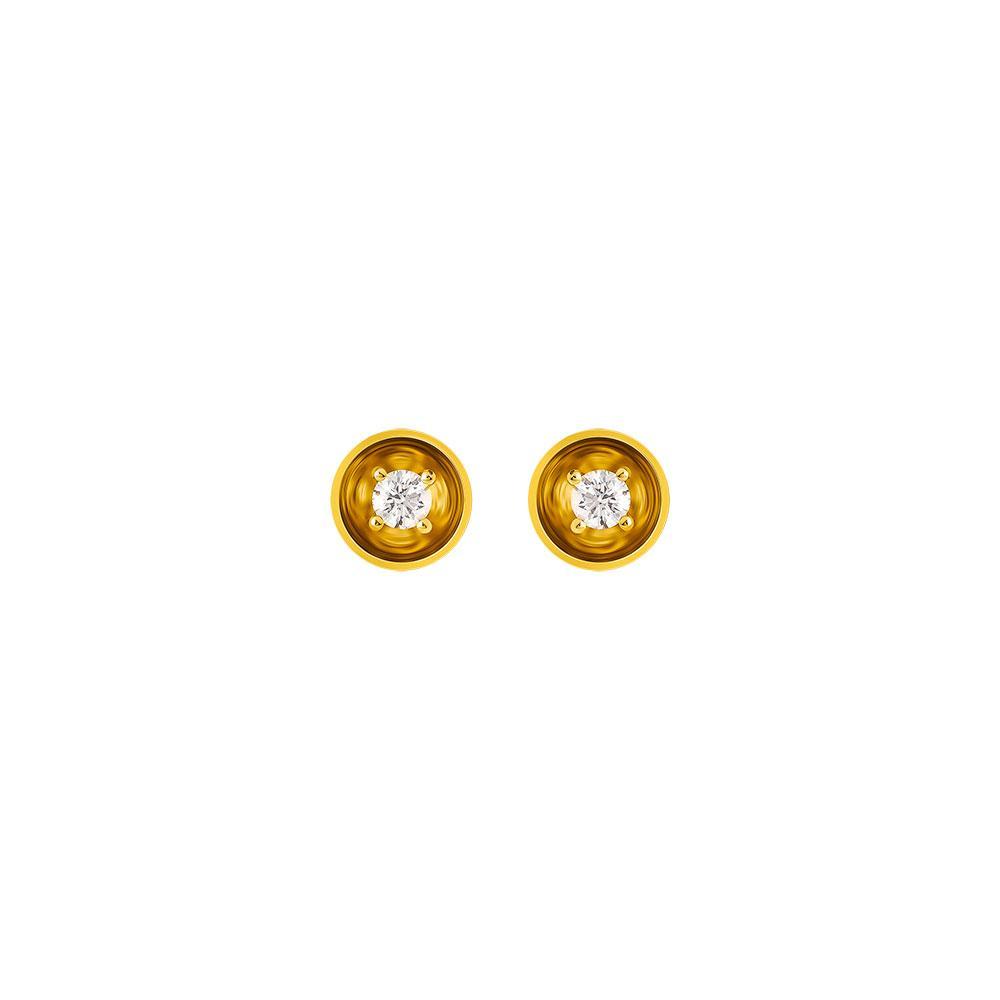 Bint Al Matar Yellow Gold Stud Earrings - Samra Jewellery - Diamond Jewellery - BINT AL MATAR