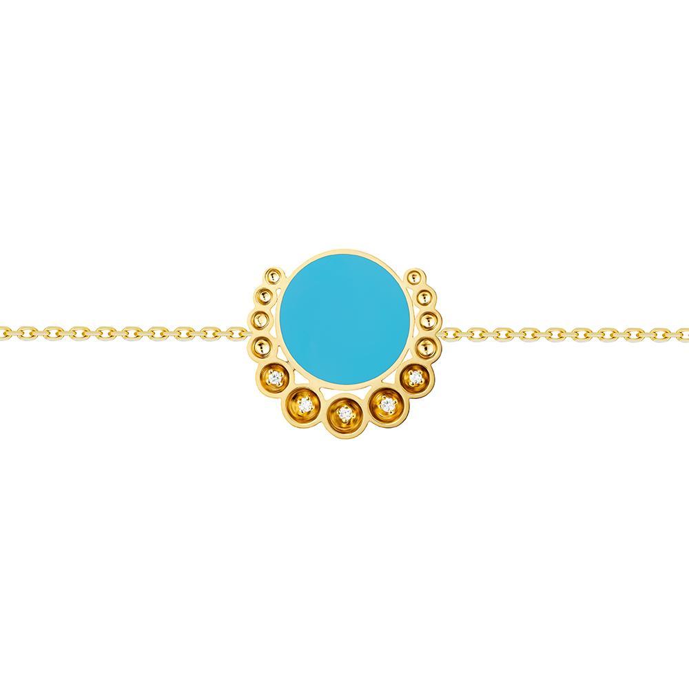 Bint Al Matar Yellow Gold Turquoise Bracelet - Samra Jewellery - Diamond Jewellery - BINT AL MATAR