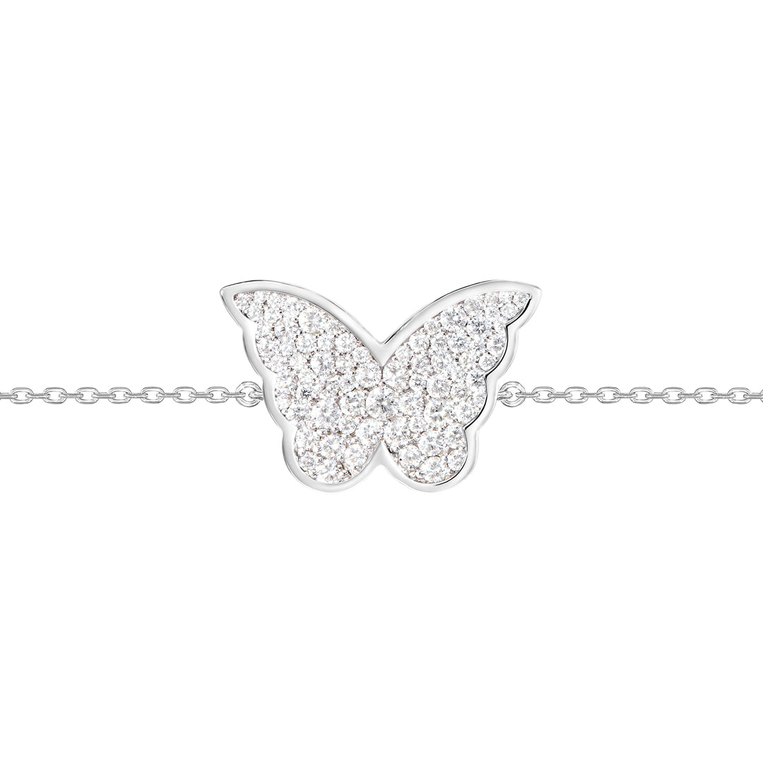 Classic Butterfly White Gold Diamond Reversible Bracelet - Samra Jewellery - Diamond Jewellery - BUTTERFLIES