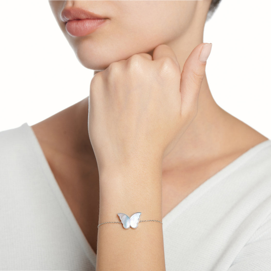 Classic Butterfly White Gold Diamond Reversible Bracelet - Samra Jewellery - Diamond Jewellery - BUTTERFLIES