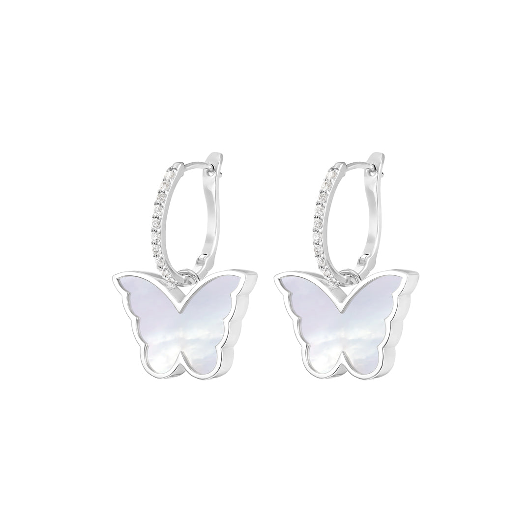 Classic Butterfly White Gold Diamond Reversible Large Earring - Samra Jewellery - Diamond Jewellery - BUTTERFLIES