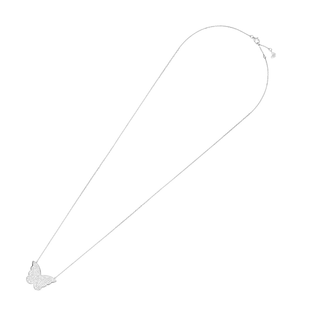 Classic Butterfly White Gold Diamond Reversible Large Necklace - Samra Jewellery - Diamond Jewellery - BUTTERFLIES