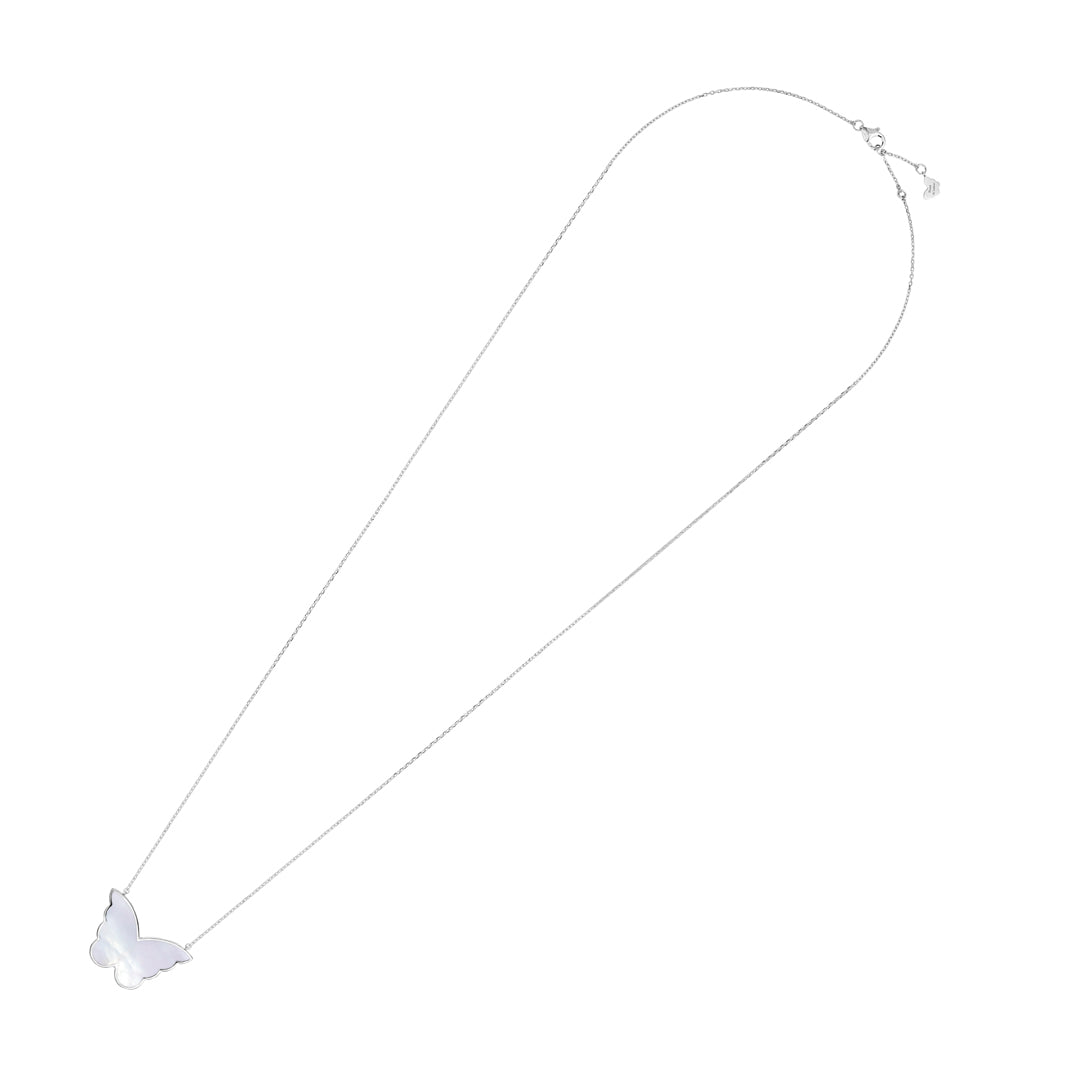 Classic Butterfly White Gold Diamond Reversible Large Necklace - Samra Jewellery - Diamond Jewellery - BUTTERFLIES