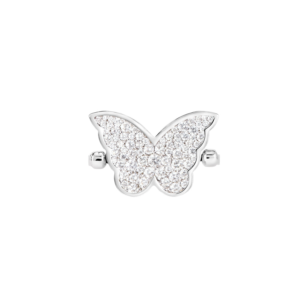 Classic Butterfly White Gold Diamond Reversible Large Ring - Samra Jewellery - Diamond Jewellery - BUTTERFLIES