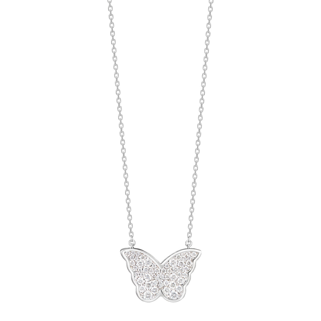 Diamond butterfly hot sale pendant necklace