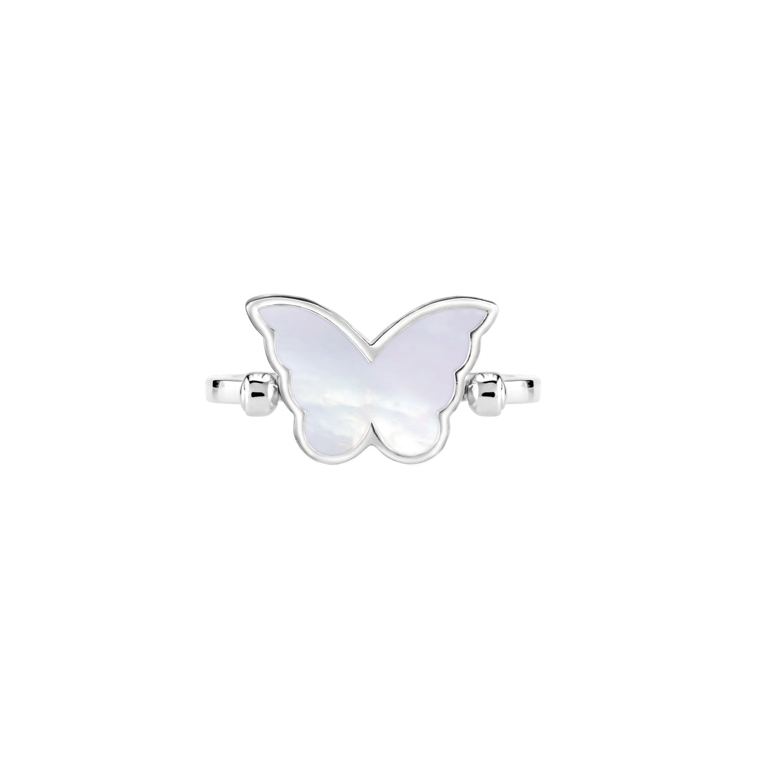 Classic Butterfly White Gold Diamond Reversible Small Ring - Samra Jewellery - Diamond Jewellery - BUTTERFLIES