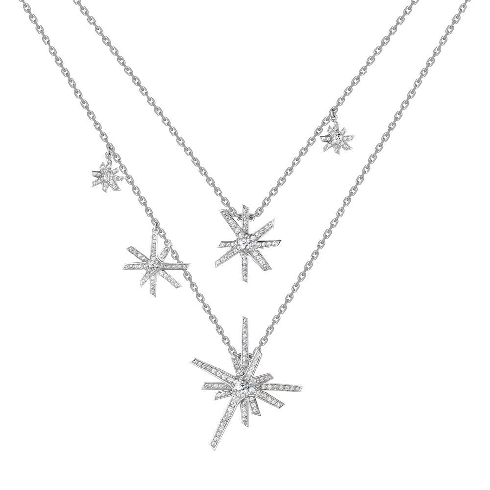 Daw Multi Charms Diamond Double Necklace - Samra Jewellery - Diamond Jewellery - DAW