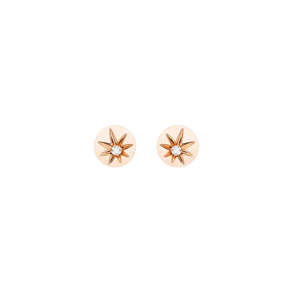 Daw Rose Gold Earring Studs with Diamonds - Samra Jewellery - Diamond Jewellery - DAW