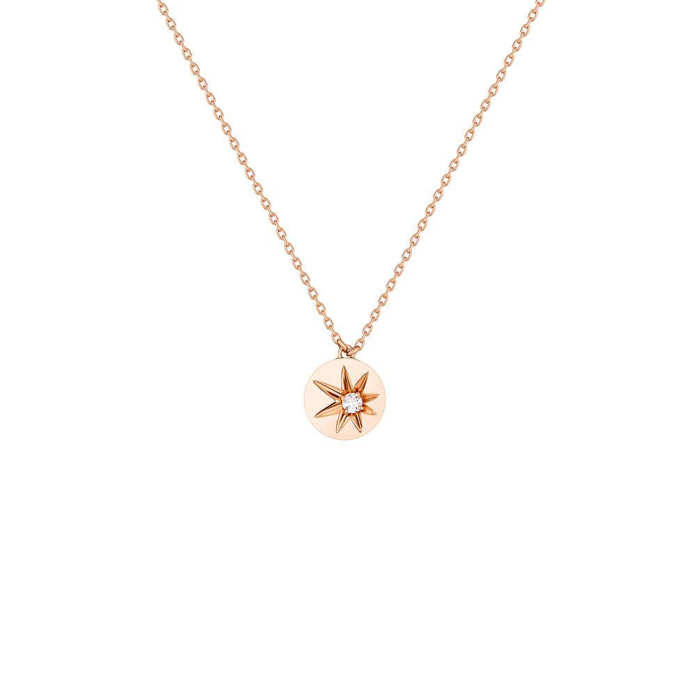 Daw Single Rose Gold Necklace with Diamond - Samra Jewellery - Diamond Jewellery - DAW