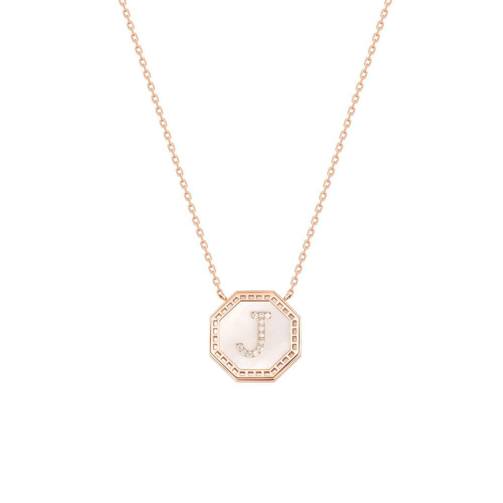 Harf Turath Letter J Necklace - Samra Jewellery - Diamond Jewellery - TURATH