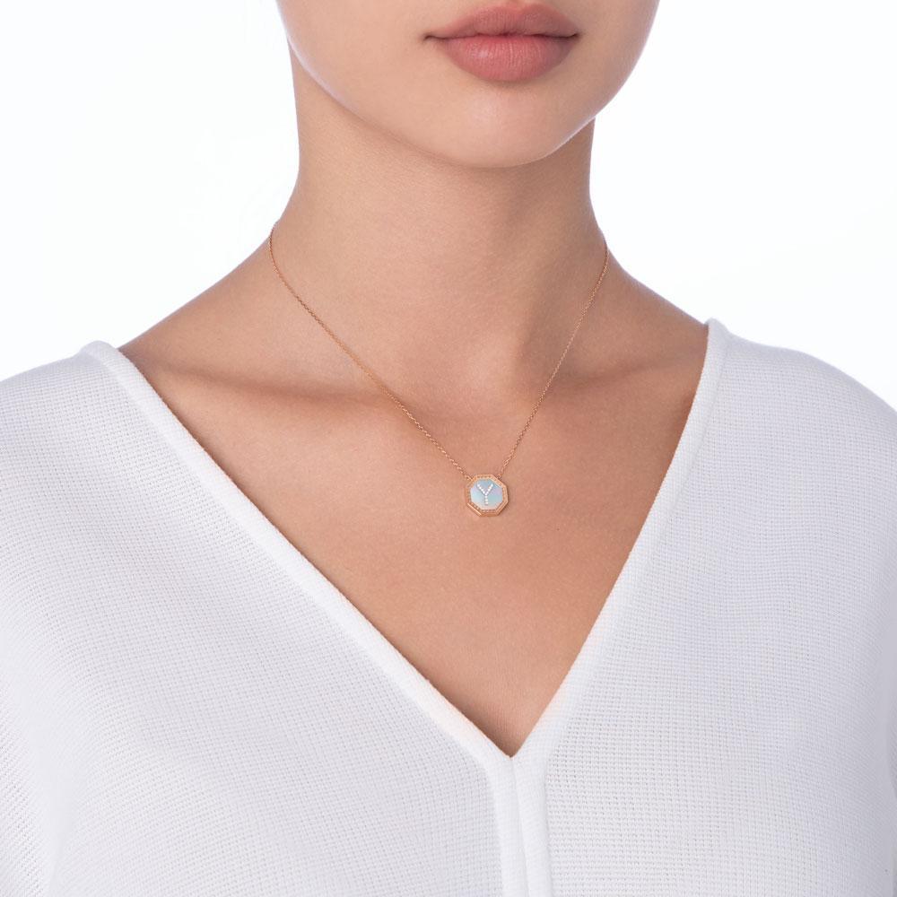 Harf Turath Letter Y Necklace - Samra Jewellery - Diamond Jewellery - TURATH