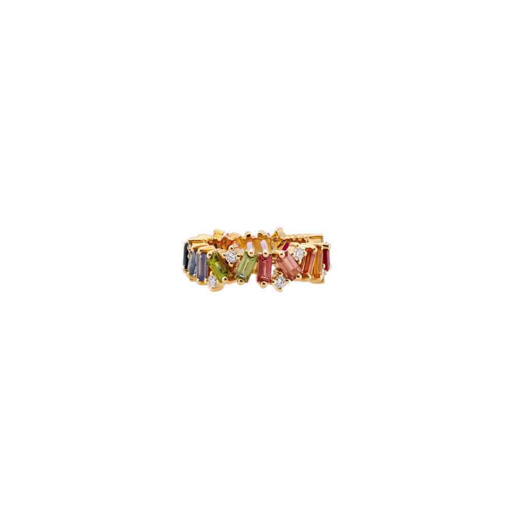 Kanz Rose Gold Baguette Colored Sapphire Ring - Samra Jewellery - Diamond Jewellery - KANZ