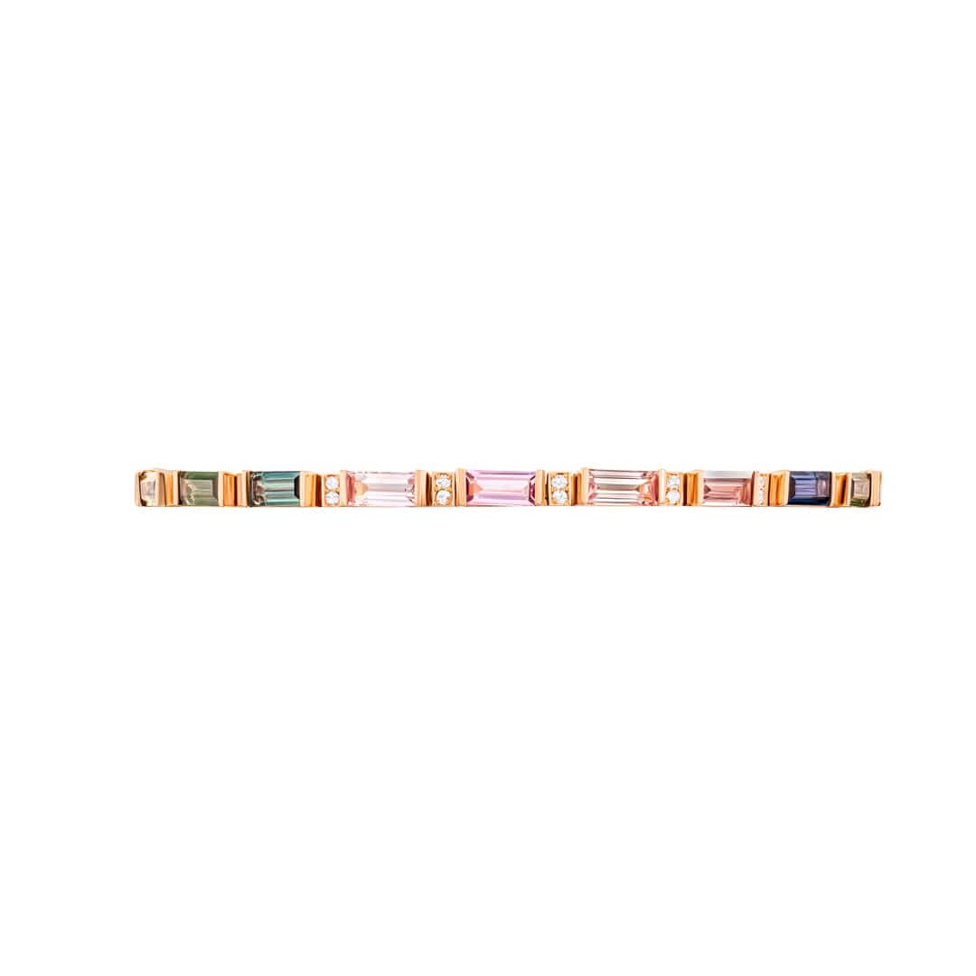 Kanz Rose Gold Baguette Sapphire Large Bracelet - Samra Jewellery - Diamond Jewellery - KANZ