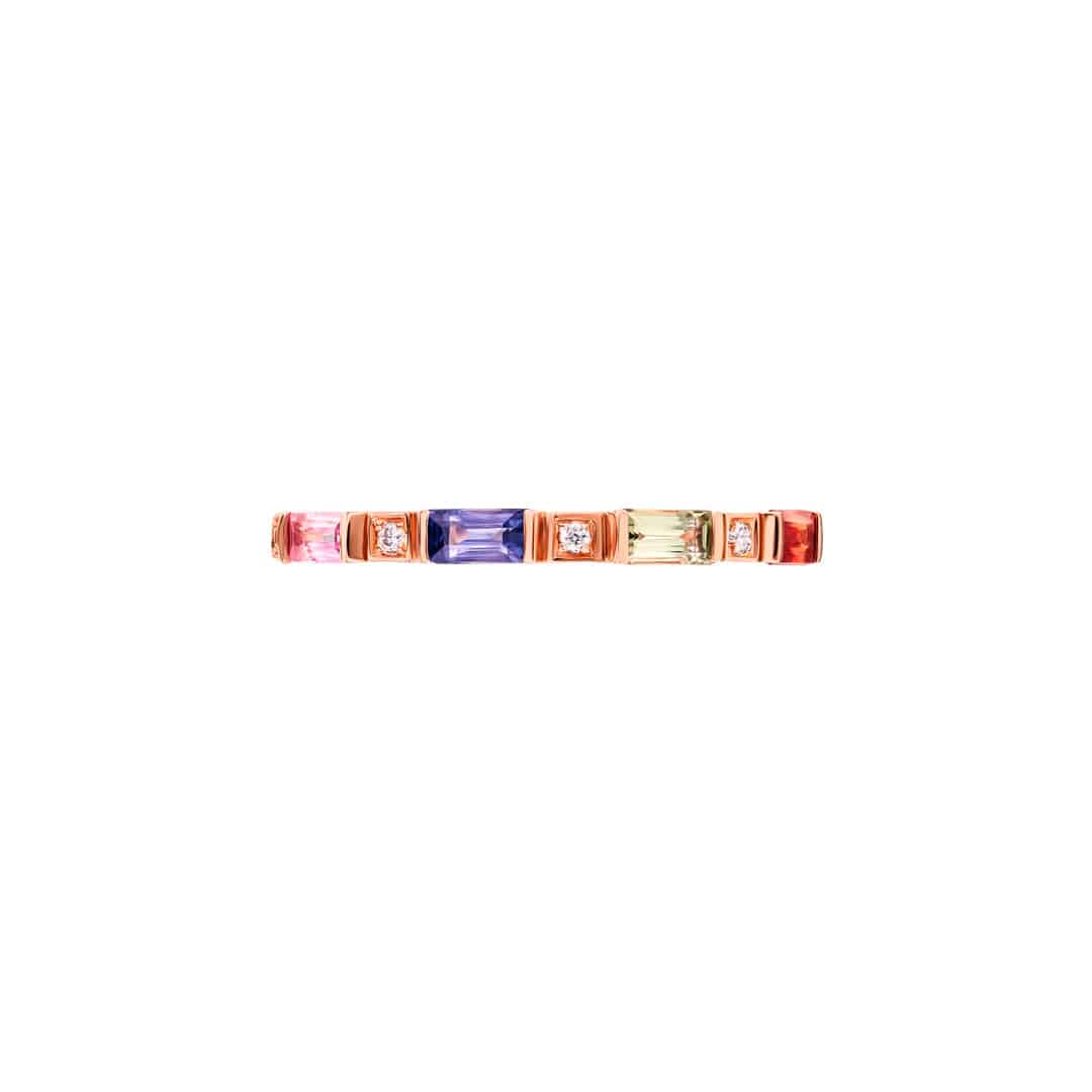Kanz Rose Gold Baguette Sapphire Small Ring - Samra Jewellery - Diamond Jewellery - KANZ