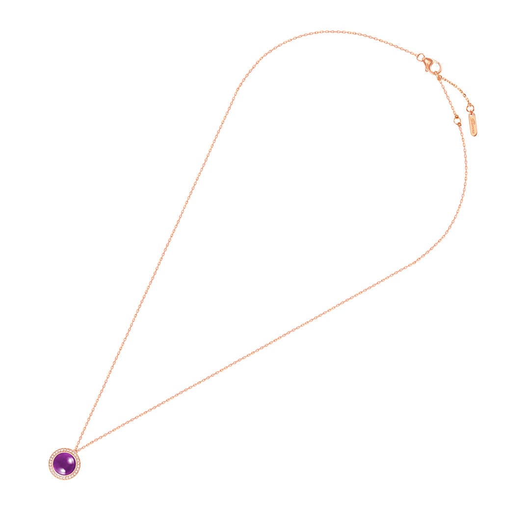 Kanz Rose Gold Diamond Amethyst Necklace - Samra Jewellery - Diamond Jewellery - KANZ