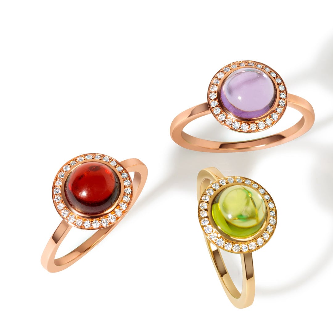 Kanz Rose Gold Diamond Rhodolite Ring - Samra Jewellery - Diamond Jewellery - KANZ