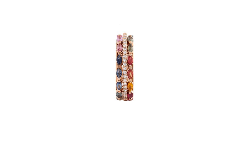 Kanz Rose Gold Marquise Sapphire Rotating Ring - Samra Jewellery - Diamond Jewellery - KANZ