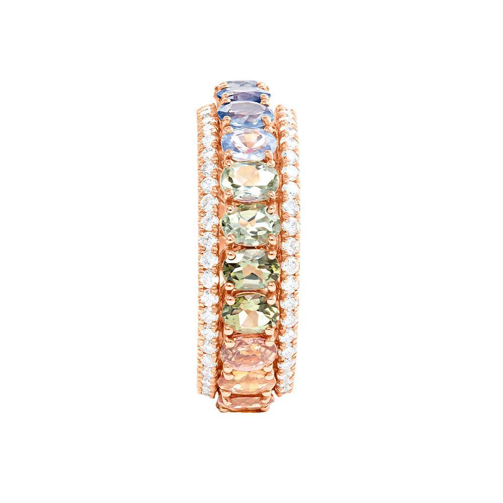 Kanz Rose Gold Oval Sapphire Rotating Ring - Samra Jewellery - Diamond Jewellery - KANZ