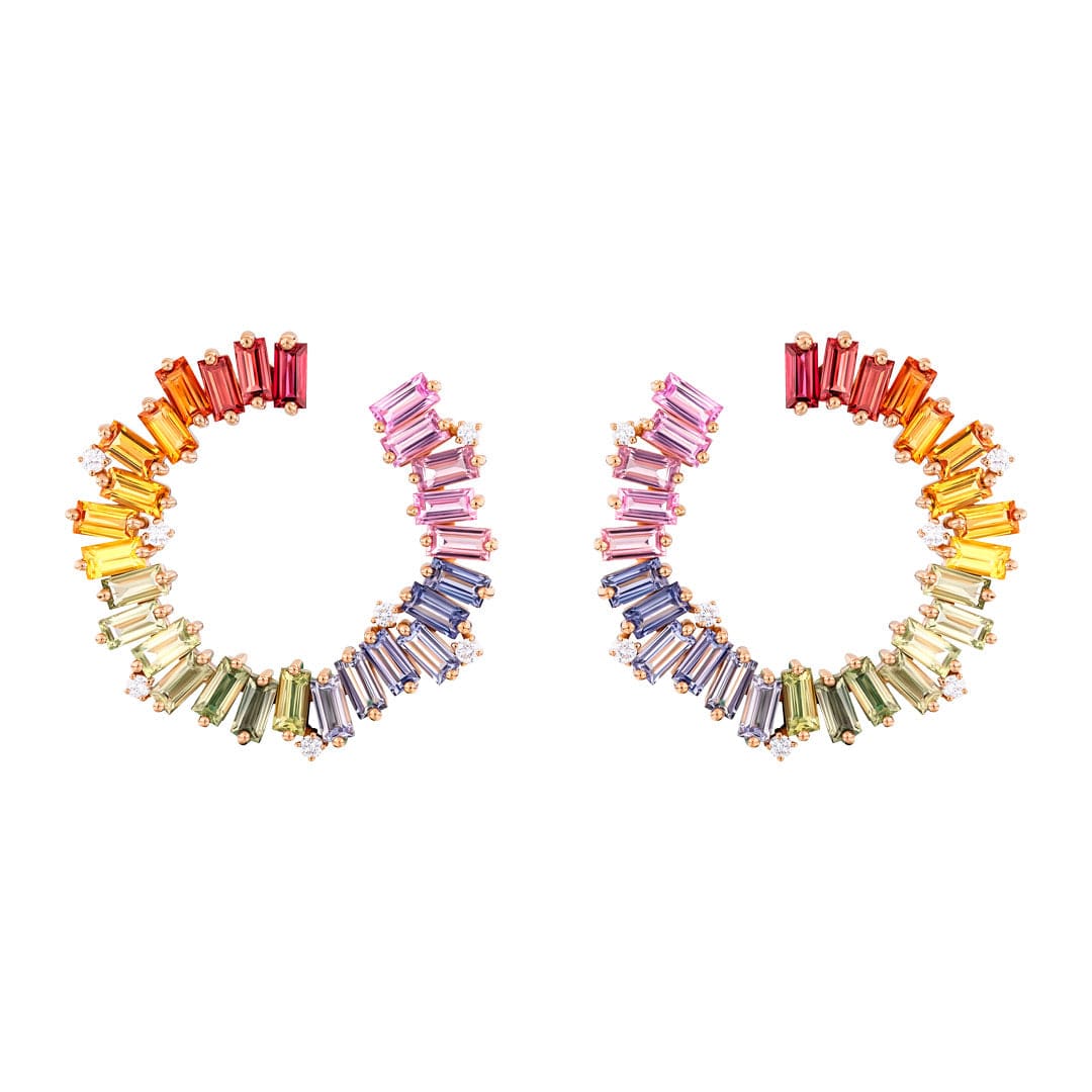 Kanz Rose Gold Sapphire Earring - Samra Jewellery - Diamond Jewellery - KANZ