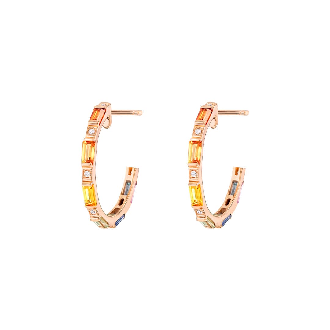 Diamond and sapphire hot sale hoop earrings