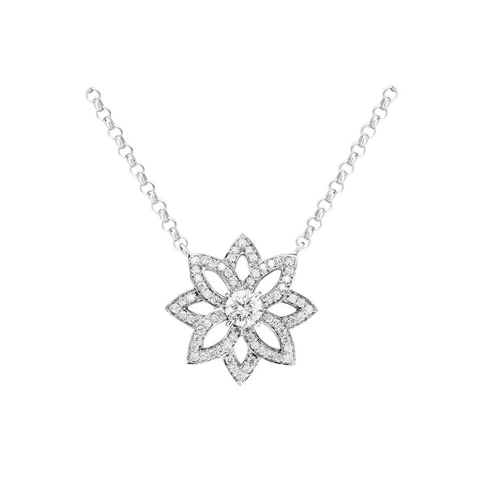 Lotus White Gold and Diamonds Necklace - Samra Jewellery - Diamond Jewellery - LOTUS BY SAMRA
