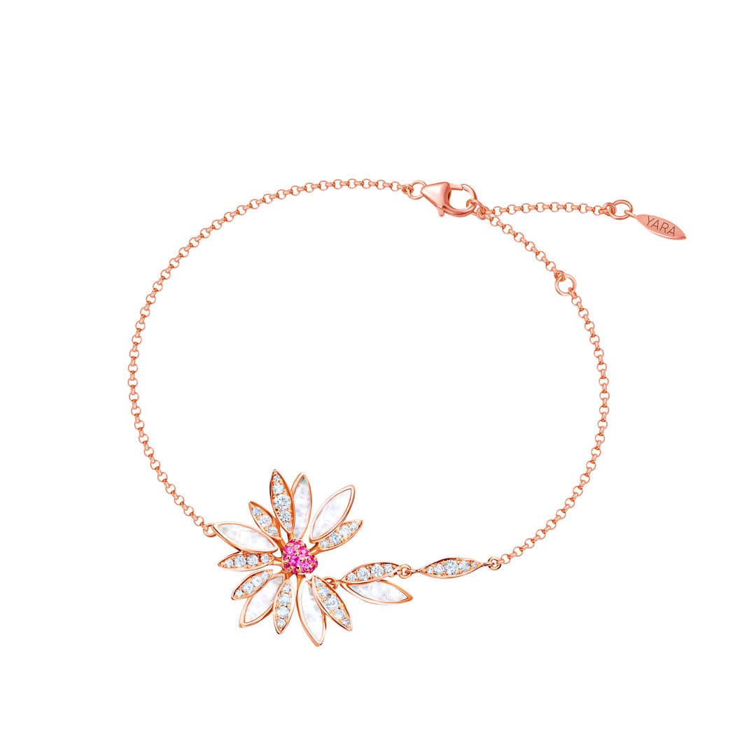 Love Me, Love Me Not Rose Gold Pink Sapphire Small Bracelet - Samra Jewellery - Diamond Jewellery - LOVE ME LOVE ME NOT