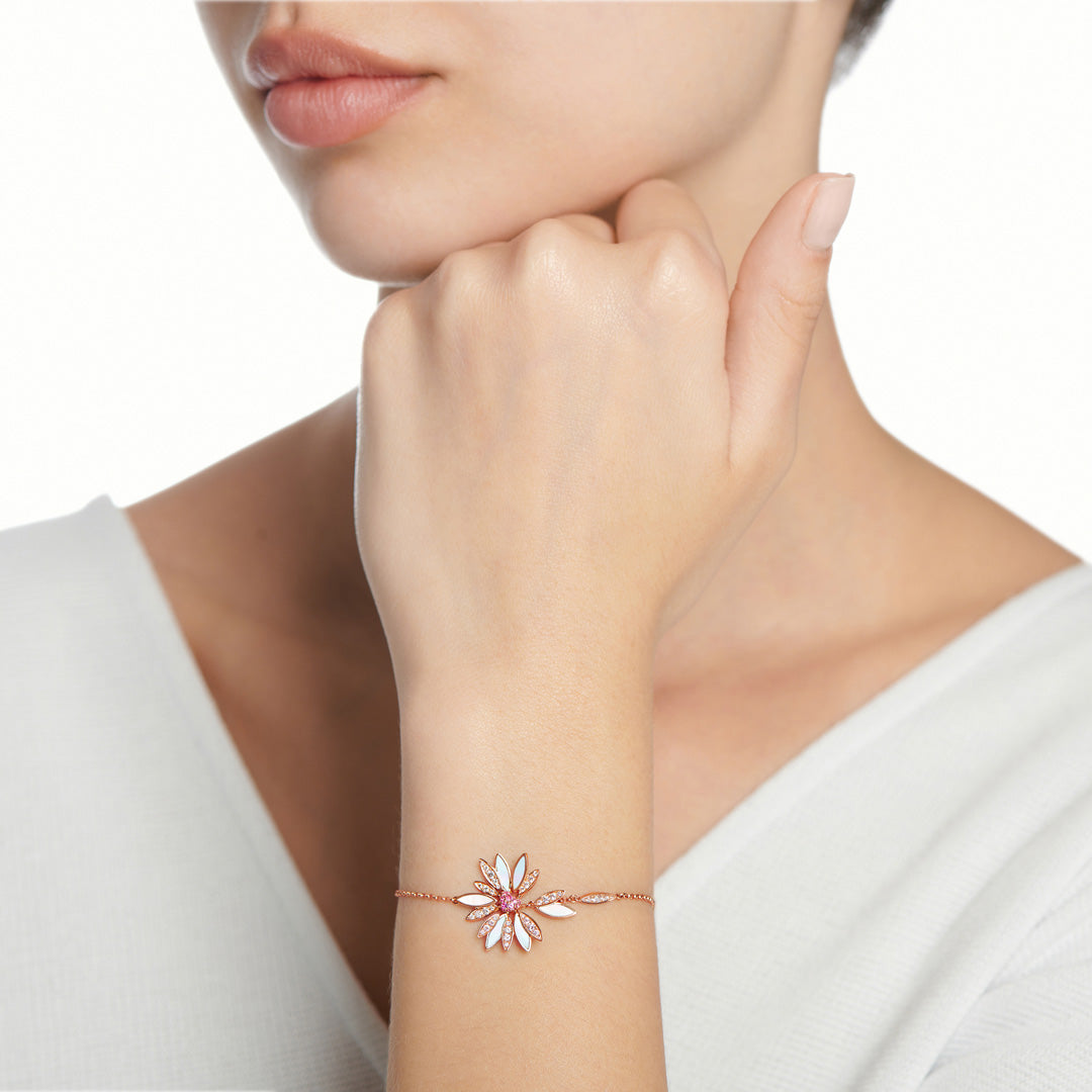 Love Me, Love Me Not Rose Gold Pink Sapphire Small Bracelet - Samra Jewellery - Diamond Jewellery - LOVE ME LOVE ME NOT