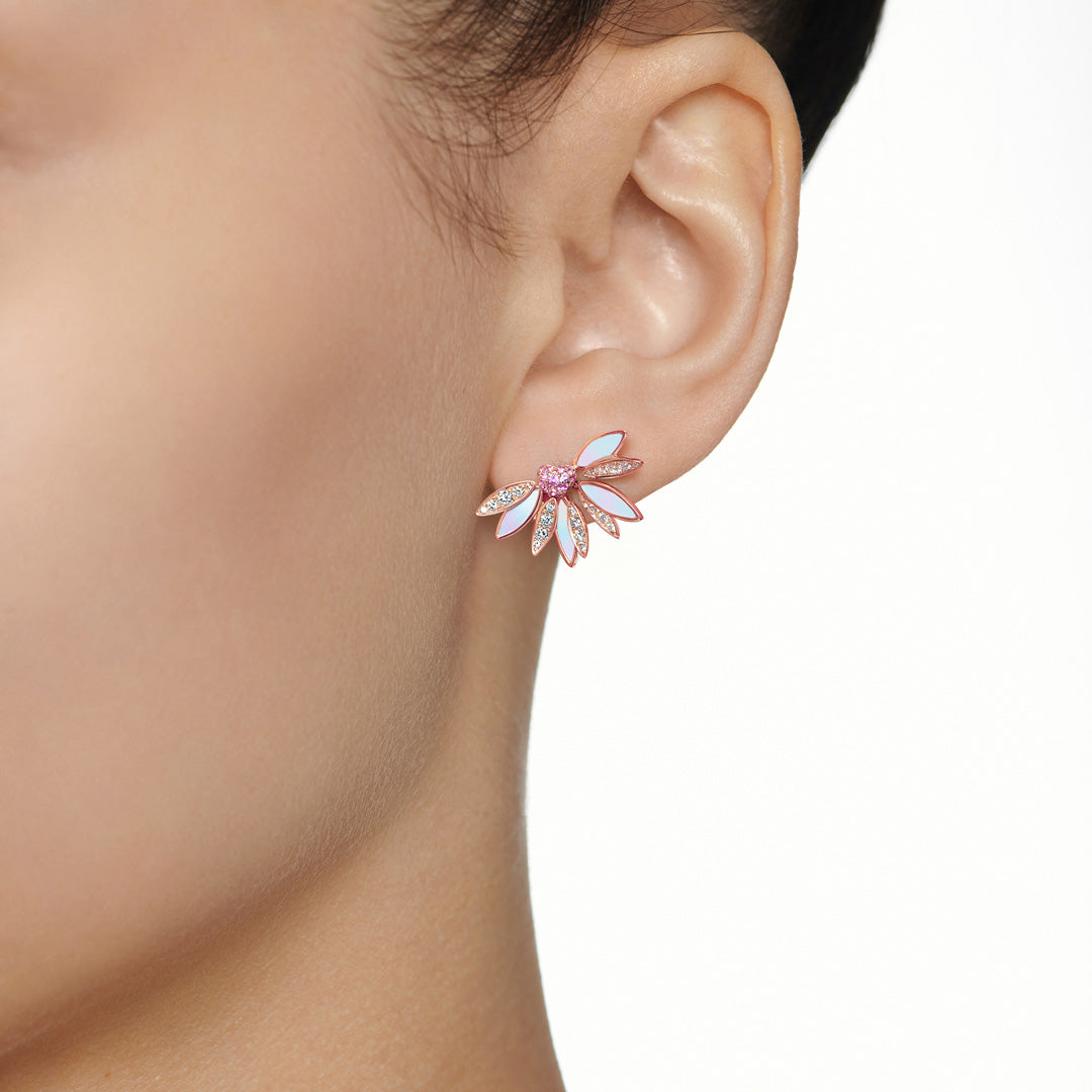 Love Me, Love Me Not Rose Gold Pink Sapphire Small Earring - Samra Jewellery - Diamond Jewellery - LOVE ME LOVE ME NOT