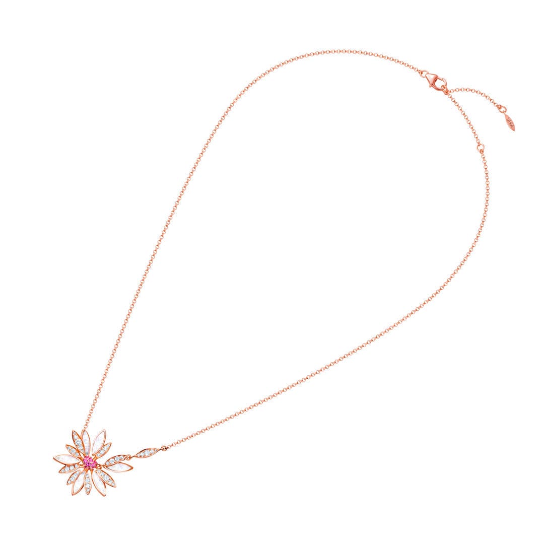 Love Me, Love Me Not Rose Gold Pink Sapphire Small Necklace - Samra Jewellery - Diamond Jewellery - LOVE ME LOVE ME NOT